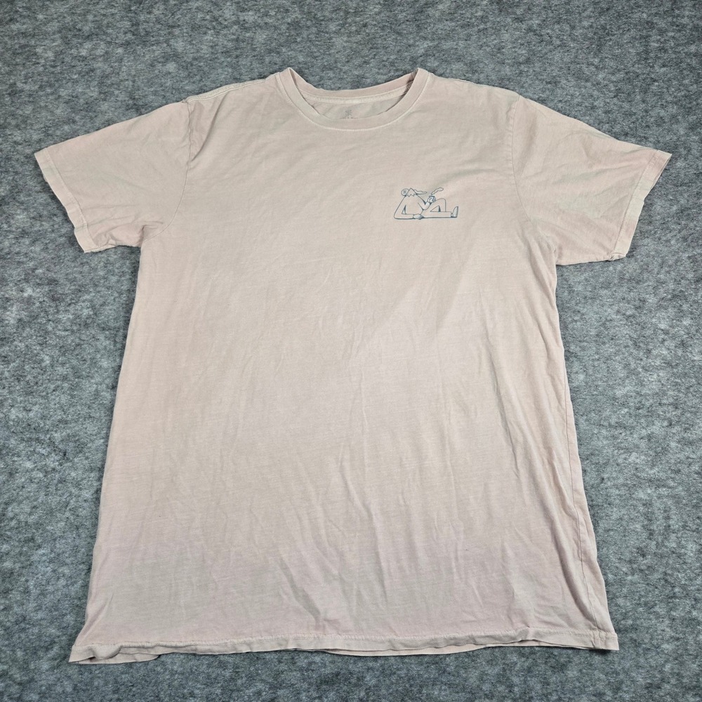 Roark Mens Pink Unhustle Graphic Garment Dyed Premium T-Shirt XL
